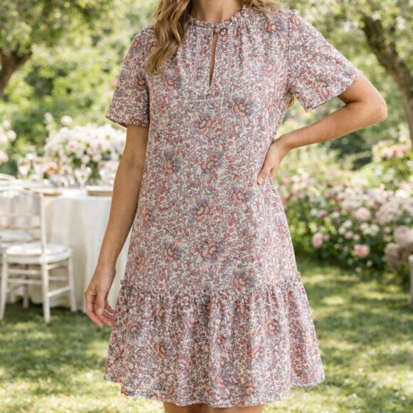 LOFT Dresses & Skirts - Loft Floral Dress Small Petite SP Pink Romantic Coquette Soft Girl Garden Girl